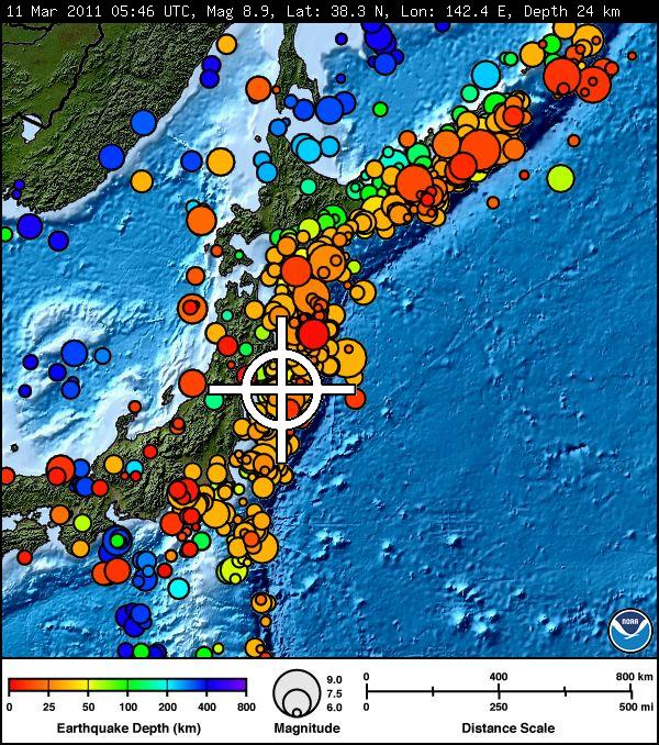 earthquake in japan map. EARTHQUAKE MAP JAPAN 2011