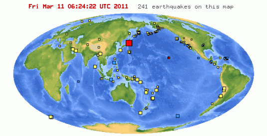 map of japan earthquake 2011. Japanese Earthquake world map